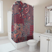カシミアペイズリーシルク:抽象芸術ヴィンテージパッチワーク シャワーカーテン (インサイチュ)