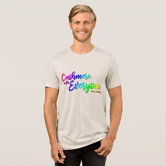 カシミヤは皆の男性のための トライブレンドTシャツ (正面全面)