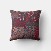 カシミヤペイズリー絹布パッチワーク抽象芸術vi クッション (裏面)