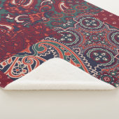 カシミヤペイズリー絹布パッチワーク抽象芸術vi シェルパブランケット (3/4)