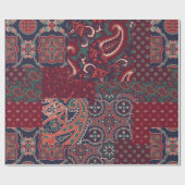 カシミヤペイズリー絹布パッチワーク抽象芸術vi ラッピングペーパー (フラット)
