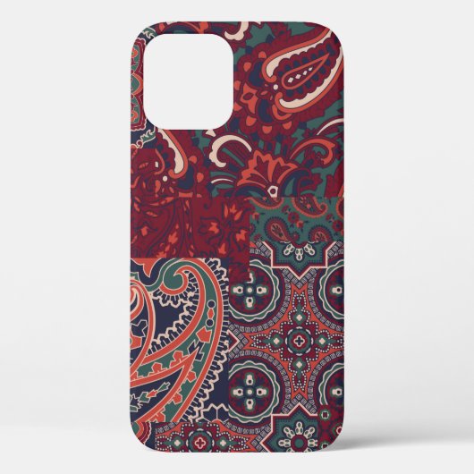 カシミヤペイズリー絹布パッチワーク抽象芸術vi Case-Mate iPhoneケース (裏面)