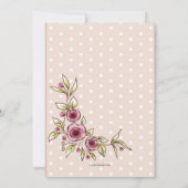 カシミヤ織および花の招待状 招待状 (裏面)