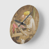 カシミヤ織のショール: 1863年編むこと(chromolitho) ラウンド壁時計 (傾斜)