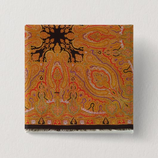 カシミヤ織のスカーフ、c.1870-80 缶バッジ (正面)