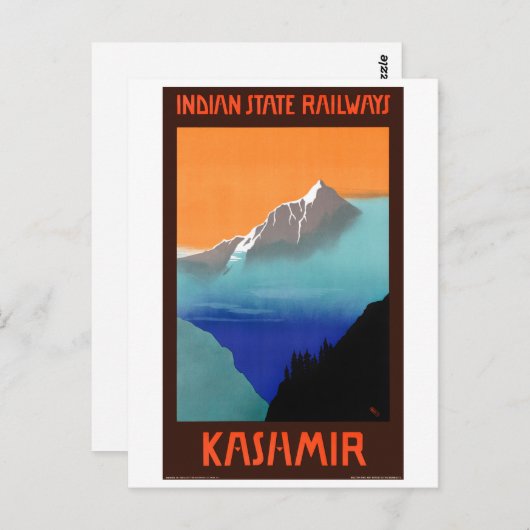 カシミールのインドのヴィンテージ旅行のポスターを復元 ポストカード (正面/裏面)
