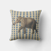 カシミールブルースパイスモーズドットと象 クッション (裏面)