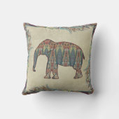 カシミールヴィンテージトバルペイズリーゾウ模様 クッション (裏面)