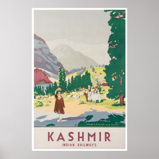 カシミール アート インド 旅行 ポスター 印刷 インド サイン (正面)