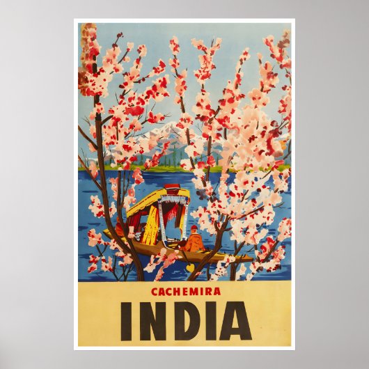 カシミール インド ポスター 桜 アート インド (正面)