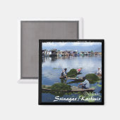 カシミール，スリナガル – シカラボート（マグネット） マグネット (正面/裏面)