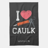 カシメ建築労働者が大好パーソナライズされた キッチンタオル (縦)