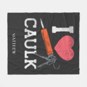 カシメ建築労働者が大好パーソナライズされた フリースブランケット (正面(横))