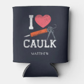 カシメ建築労働者が大好パーソナライズされた 缶クーラー (正面)