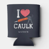 カシメ建築労働者が大好パーソナライズされた 缶クーラー (裏面)