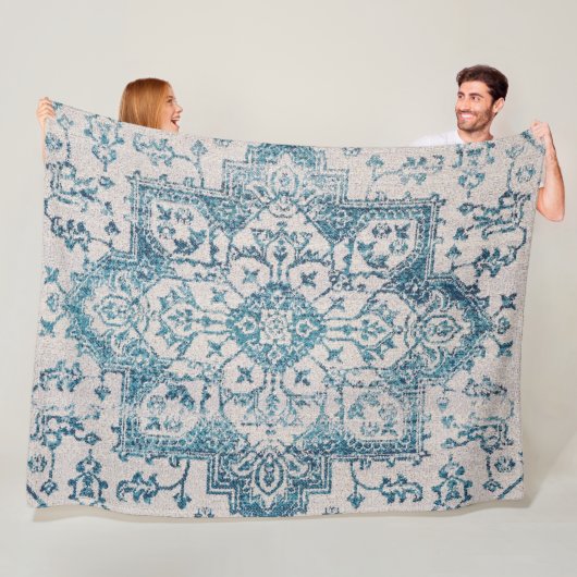 カシャンポシュティセントラルペルシャラグプリント フリースブランケット (インサイチュ)