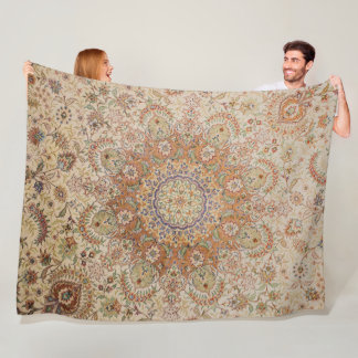 カシャンポシュティセントラルペルシャラグプリント フリースブランケット