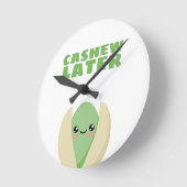 カシュー・レーター ラウンド壁時計 (傾斜)