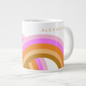 カシンプルウトレトロオレンジレインボパーソナライズされたー ジャンボコーヒーマグカップ (正面右)