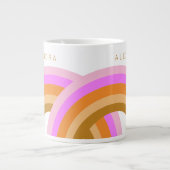 カシンプルウトレトロオレンジレインボパーソナライズされたー ジャンボコーヒーマグカップ (正面)