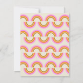 カシンプルワイトレトロレインボー文パーソナライズされた具 ノートカード (裏面)