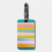 カシンプルワイト抽象芸術水ストライプ色ピンク ラゲッジタグ (裏面縦)