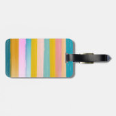 カシンプルワイト抽象芸術水ストライプ色ピンク ラゲッジタグ (裏面横)