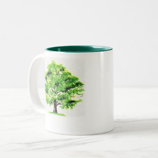 カシ始まる幾つか、"としてあらゆるオークの木… ツートーンマグカップ (正面左)