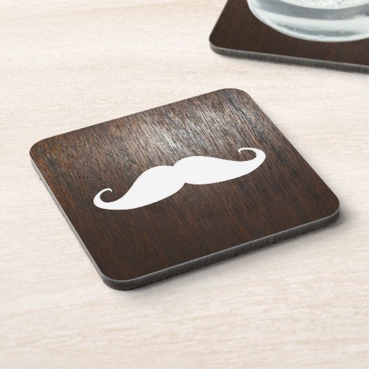 カシ木背景のおもしろいで白い髭 コースター (左側)