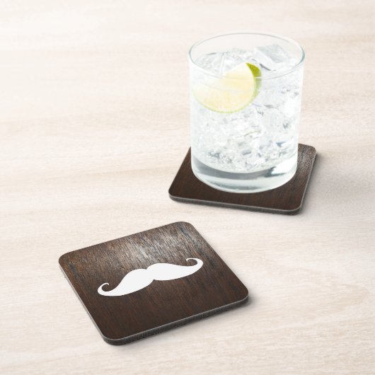 カシ木背景のおもしろいで白い髭 コースター (右側)