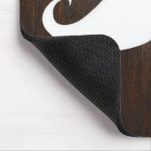 カシ木背景のおもしろいで白い髭 マウスパッド (コーナー)