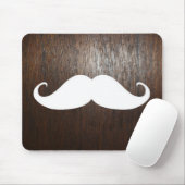 カシ木背景のおもしろいで白い髭 マウスパッド (マウス)