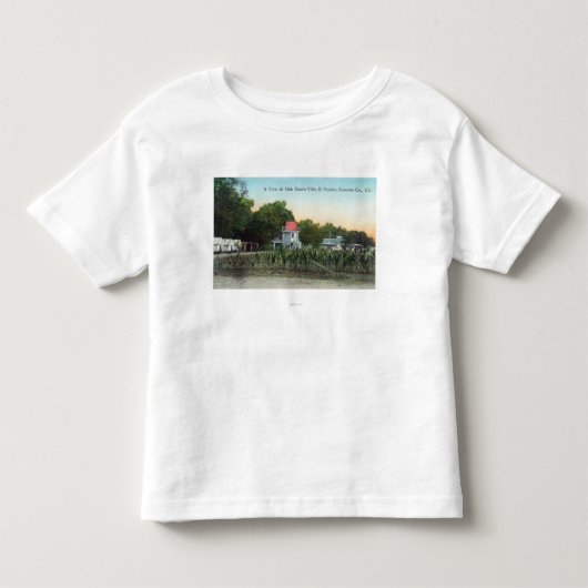 カシ果樹園の別荘SceneEl Verano、カリフォルニア トドラーTシャツ (正面)
