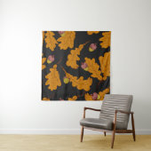 カシ葉の乾いたどんぐり。手描きのシームレスなパット タペストリー (インサイチュ)