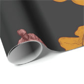 カシ葉の乾いたどんぐり。手描きのシームレスなパット ラッピングペーパー (ロールコーナー)