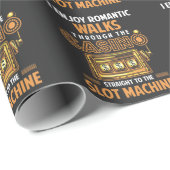 カジおもしろいノオーバー賭博スロットマシン引用文 ラッピングペーパー (ロールコーナー)