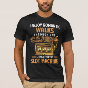 カジおもしろいノオーバー賭博スロットマシン引用文 Tシャツ