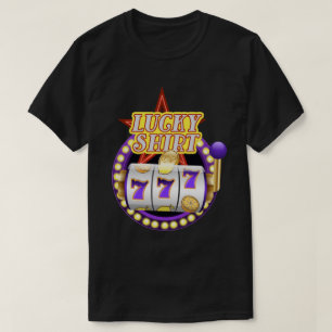 カジおもしろいノスロットマシンジャックポットラッキー Tシャツ