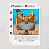 カジノおもしろいナイトパーティの招待状 招待状 (正面/裏面)