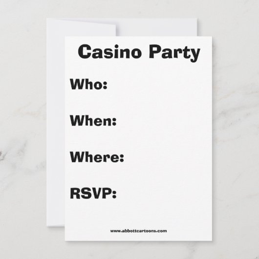 カジノおもしろいナイトパーティの招待状 招待状 (裏面)