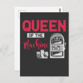 カジノおもしろい賭博クイーンスロットマシン引用文 ポストカード (正面/裏面)