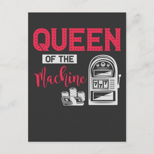 カジノおもしろい賭博クイーンスロットマシン引用文 ポストカード (正面)