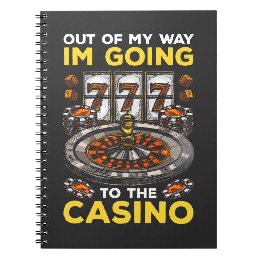 カジノおもしろい賭博ユーモアのスロットマシントランプのポーカーファン ノートブック (正面)