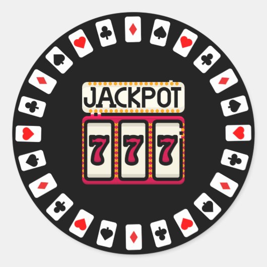 カジノがジャックポットを獲得777 ラウンドシール (正面)