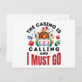 カジノが呼び出し中でギャンブラーに行かなければなおもしろいらない ポストカード (正面/裏面)