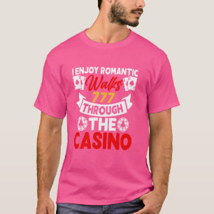 カジノでのロマンチックな散歩が楽しい おかしいポー Tシャツ