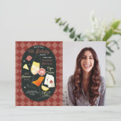 カジノのカクテル ラスベガス 誕生日 サイコロ フォト 招待状 (スタンド正面)