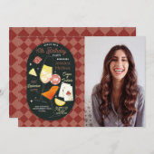 カジノのカクテル ラスベガス 誕生日 サイコロ フォト 招待状 (正面/裏面)