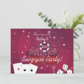 カジノのスタイルの驚きの誕生日の招待 招待状 (スタンド正面)