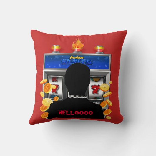 カジノのスロットマシンの賭博の大当たりの配当支出 クッション (裏面)